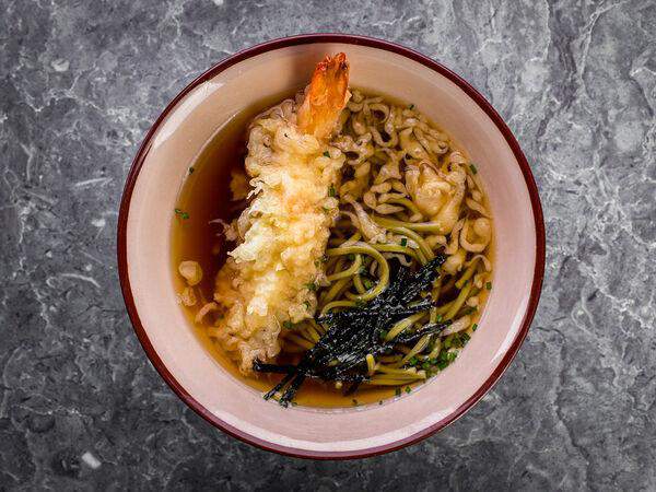 Цветение Сакуры - Суп Темпура матча соба