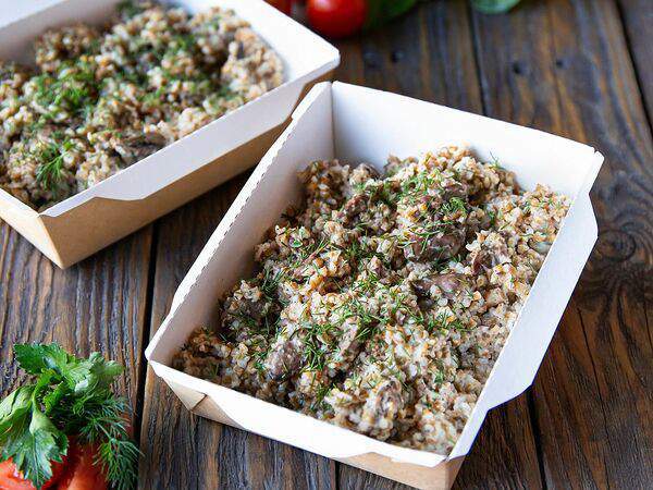 Бар здоровых привычек - Ланч №13 Пшённая каша, запечённая с куриными сердечками