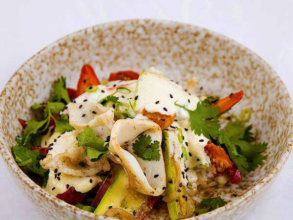 Маммас - Кальмар с печеными овощами