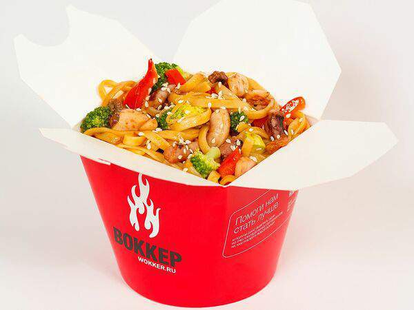 Воккер - Вок с морепродуктами в сливочном соусе