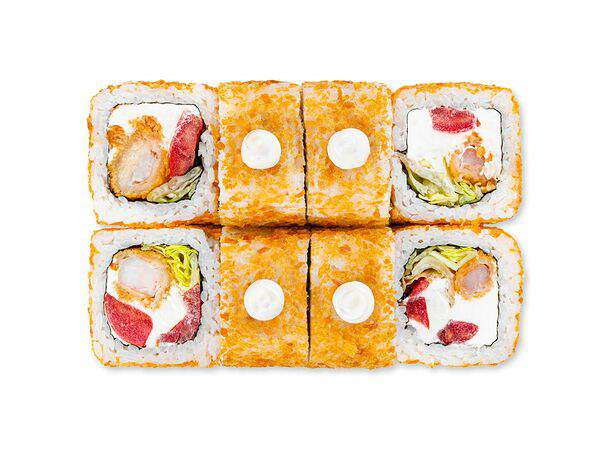 Белый рис - Цезарь ролл с креветкой