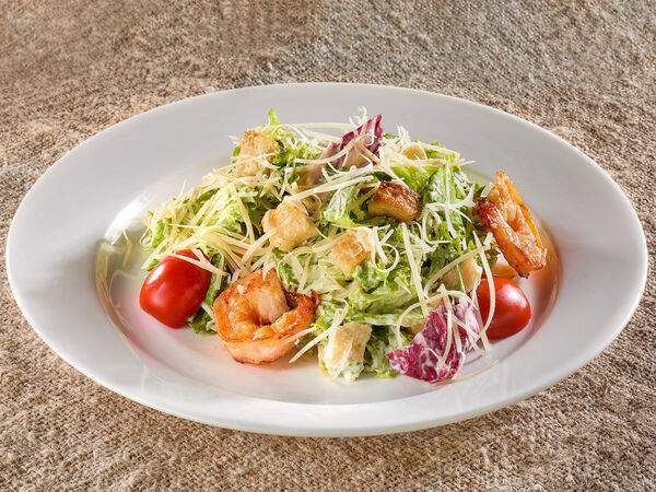 Самовар - Салат Цезарь с тигровыми креветками