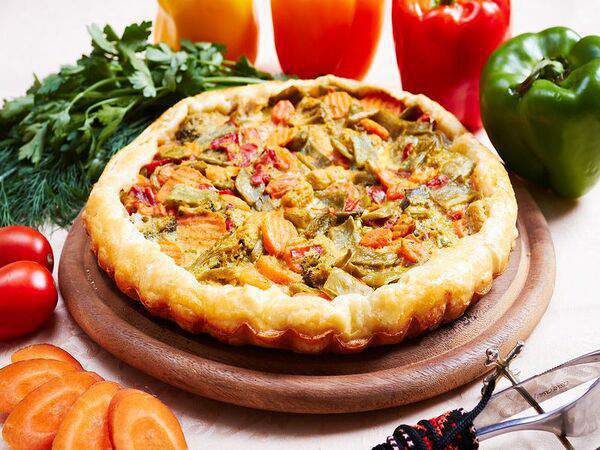 Джо-Джо - Открытый пирог от Джо-Джо с семгой и шпинатом