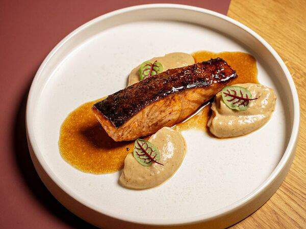 Wong Kar Wine - Лосось с муссом из цветной капусты