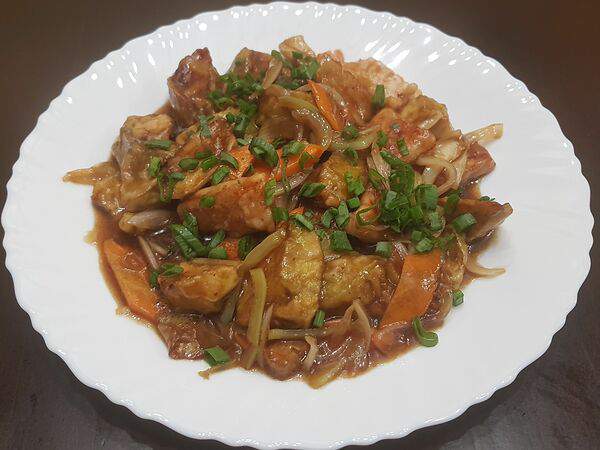 Аян - Свинина в крахмале с баклажаном