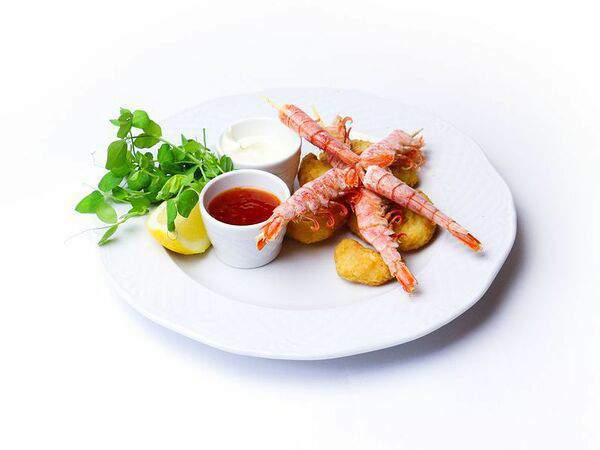 Планета - Лангустины и тигровые креветки в панировке