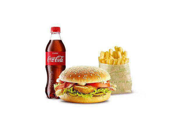 Hesburger - Большое комбо с Биг Чикен Беконом