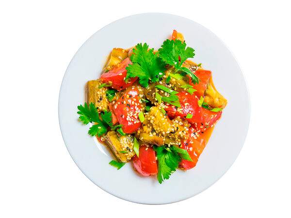 Мандарин - Из запечённых баклажанов с сезонными томатами