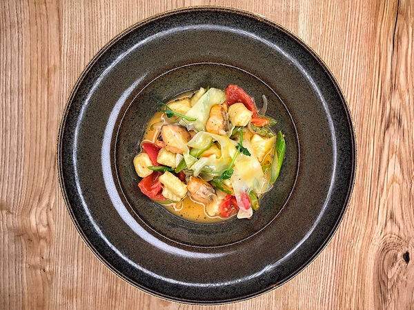 Голый Повар - Ньокки с лососем и спаржей