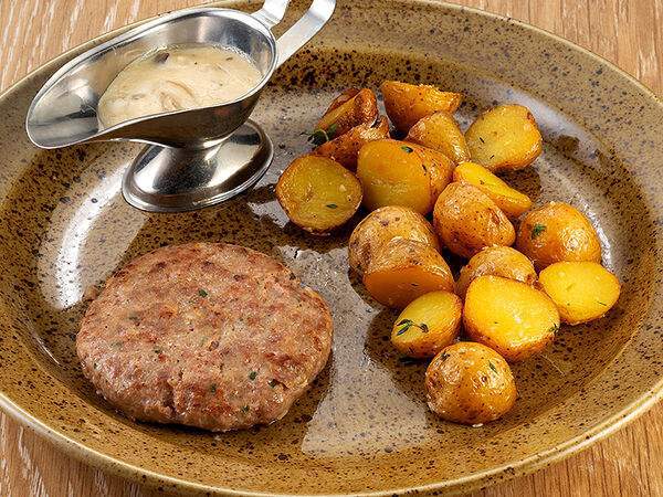 Колбасофф - Бизнес-ланч Котлета по-домашнему с грибным соусом