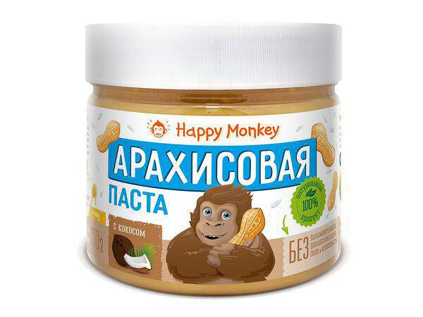 Happy monkey - Арахисовая паста с кокосом