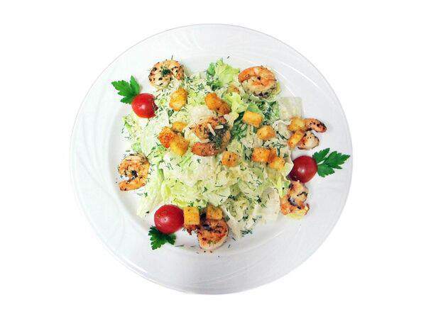 Вива пицца - Салат Цезарь с тигровыми креветками