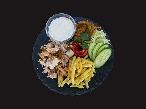 Сушилочка - Шаверма на тарелке с белым соусом