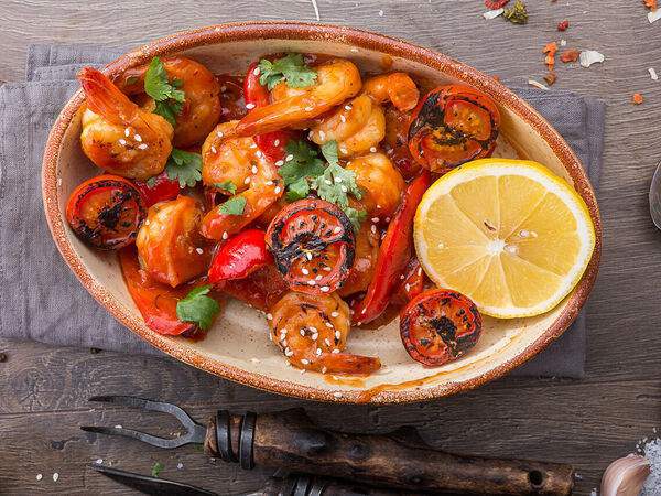 Вепрево колено - Тигровые креветки Чили