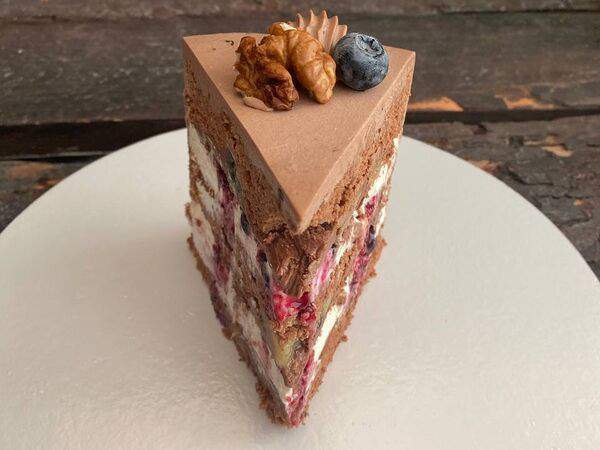 Крем-карамель - Шоколадно-банановый со смородиной