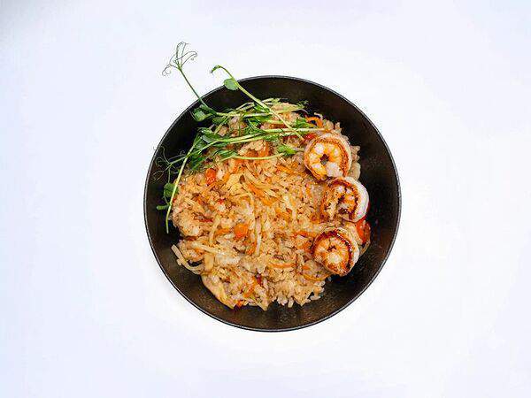 Монстры вкуса - Тяхан с овощами и креветкой