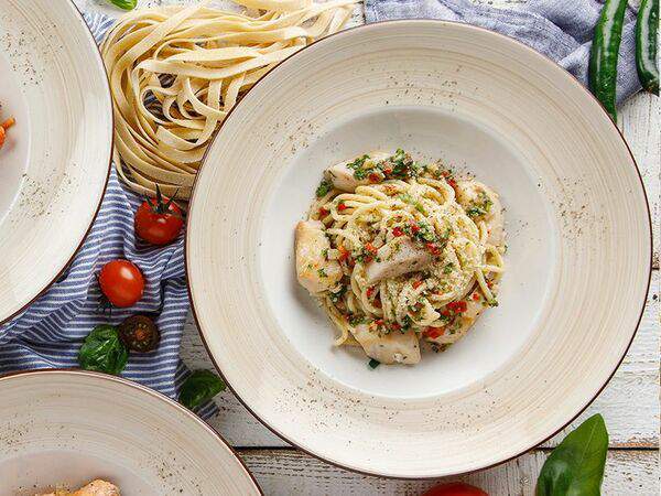 Роял пицца - С окунем спагетти