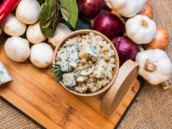 Зерно - Каша перловая с шампиньонами и голубым сыром