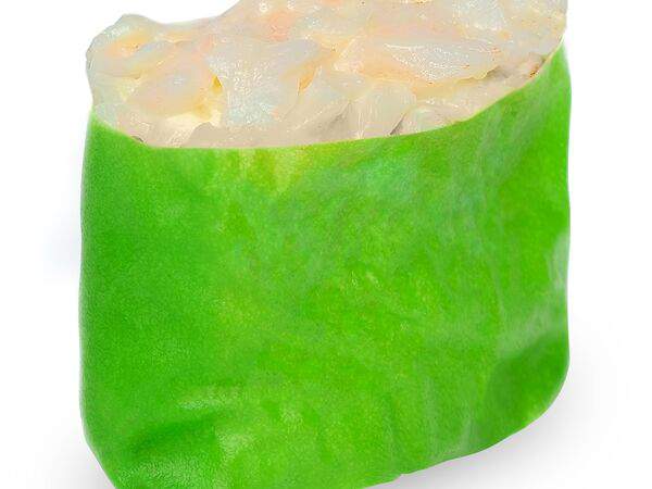 Сура суши - Гункан эби с соусом блючиз