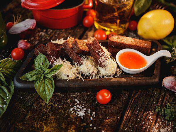 Shef papas - Чесночные гренки из бородинского хлеба