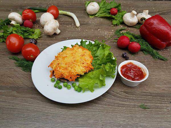 Ланч-кафе Baza Plaza - Печень рубленная под овощами