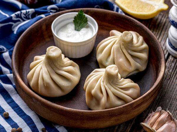 Кафе Барашки - Хинкали с креветками и страчателлой