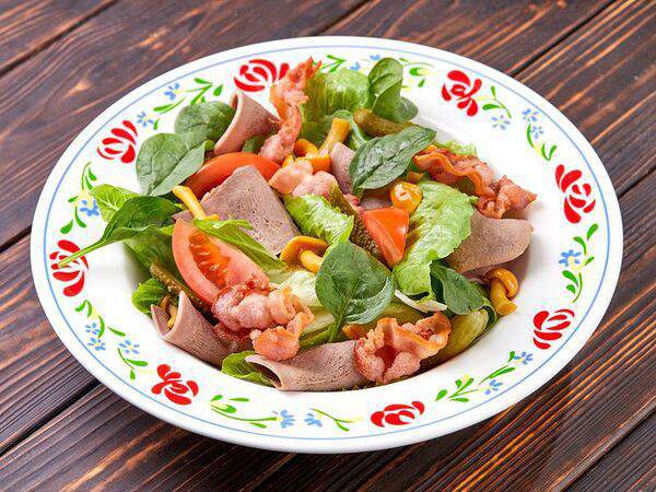 Васильки - Салат с языком и опятами