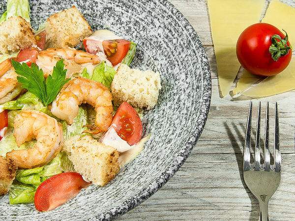 Foodmarket #FaceRoll - Салат Цезарь с креветками