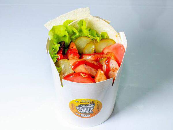 Хот-дог 72 Party grill - Ролл Бокс Дабл Пати с двумя жареными колбасками