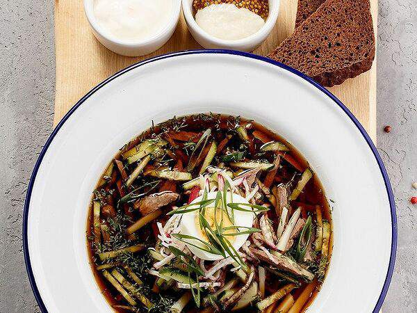 Кафе Кухня - Окрошка с говядиной на квасе