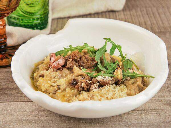 Веранда - Ризотто с грибами в соусе четыре сыра