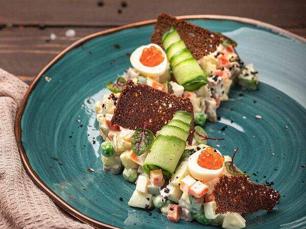 Седло - Оливье с телячьим языком