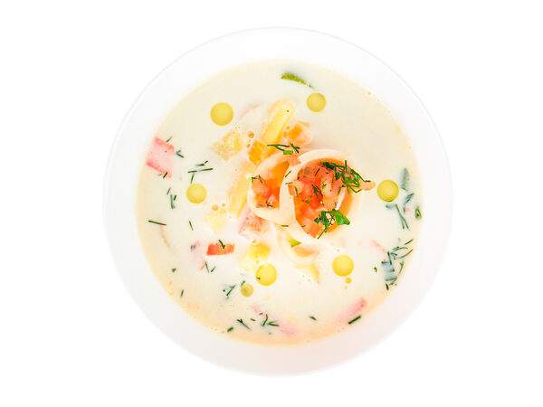 Мандарин - Похлёбка из филе кальмара на кокосовом молоке