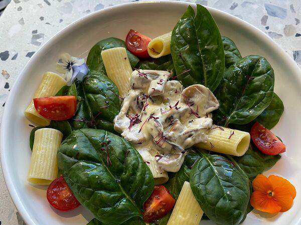 Black Fox - Теплый салат с грибами в соусе горгонзола и пастой тортильони