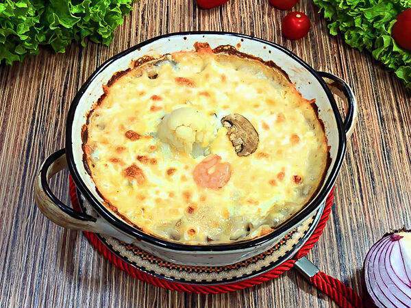 Provipnto - Запеканка Креветки коктейльные, грибы шампиньоны и цветная капуста