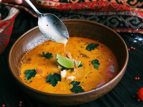 Кинза - Том Ям с креветками