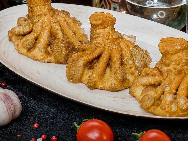 На дровах - Хинкали с сыром и зеленью