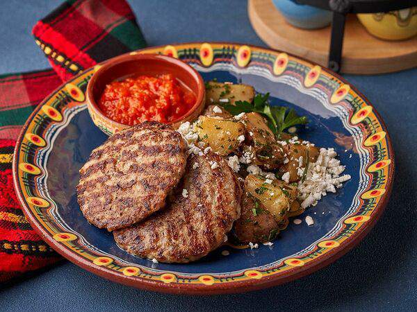 Булгур - Кюфтета с картофи соте