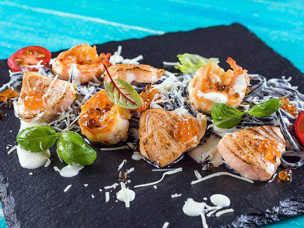 27 причал - Паста с креветками и лососем