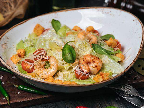 Fitness Food Cafe - Салат Цезарь с креветками