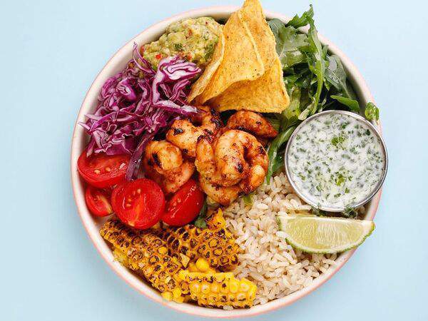 Avocado point - Тако-Боул с креветками