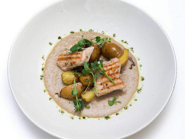 АндерСон - Филе индейки с соусом из белых грибов, трюфельным маслом и мини-картофелем