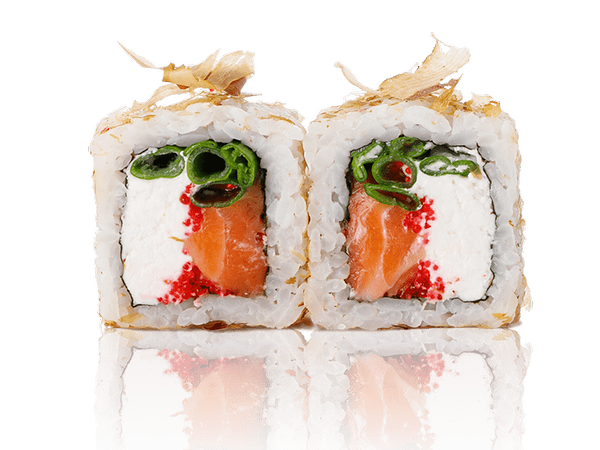 Пить кофе Кино - Ролл с лососем и стружкой тунца