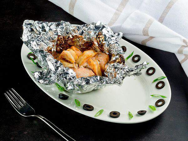 Грильяж - Семга с креветками