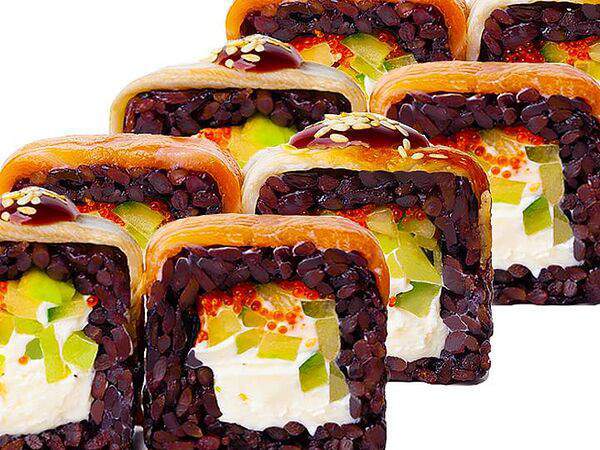 Самые Японские Суши - Ролл сяке унаги маки блэк