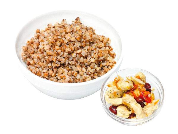 Блинная Сковородка - Каша гречневая с курицей и фасолью