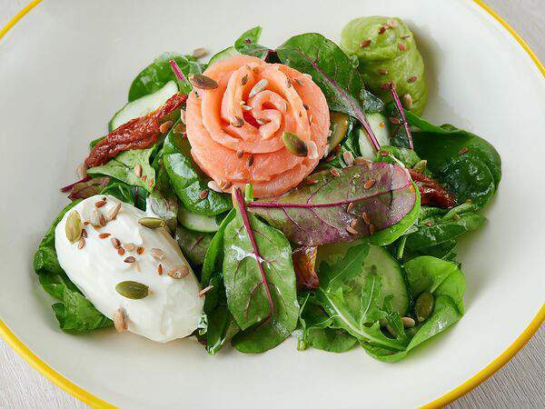 Union Coffee Pizza - Зеленый со слабосоленым лососем