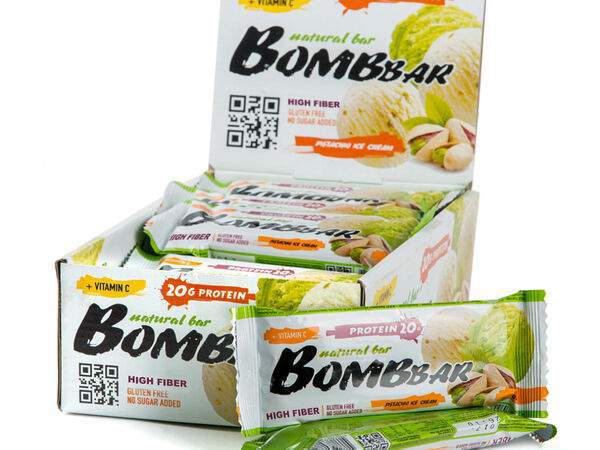 Lazy fox coffee - Батончик протеиновый Фисташка без сахара Bombbar