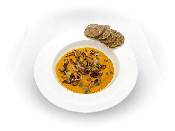 Стейк хаус Антрекот - Тыквенный крем-суп с беконом