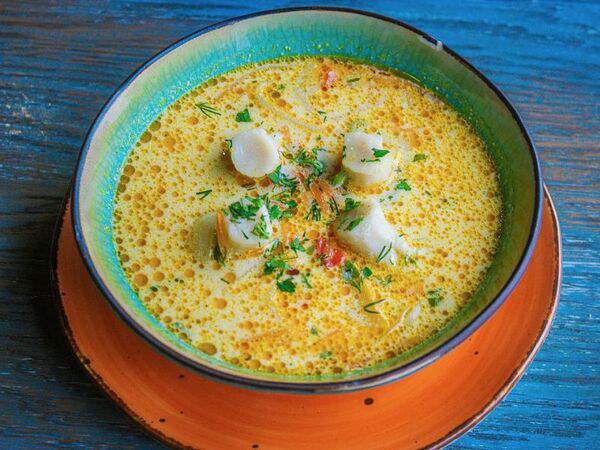 Кинза - Суп сливочный с хинкали